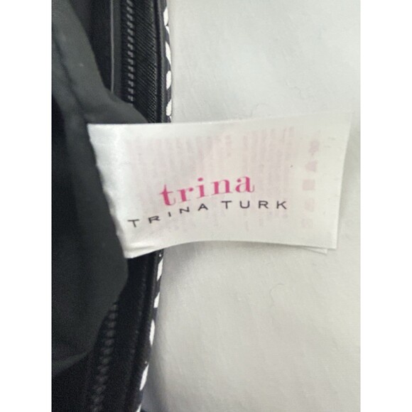 Trina Turk Tote Double Handled Shoulder Strap Black White Zigzag Bag NWT - Picture 5 of 13